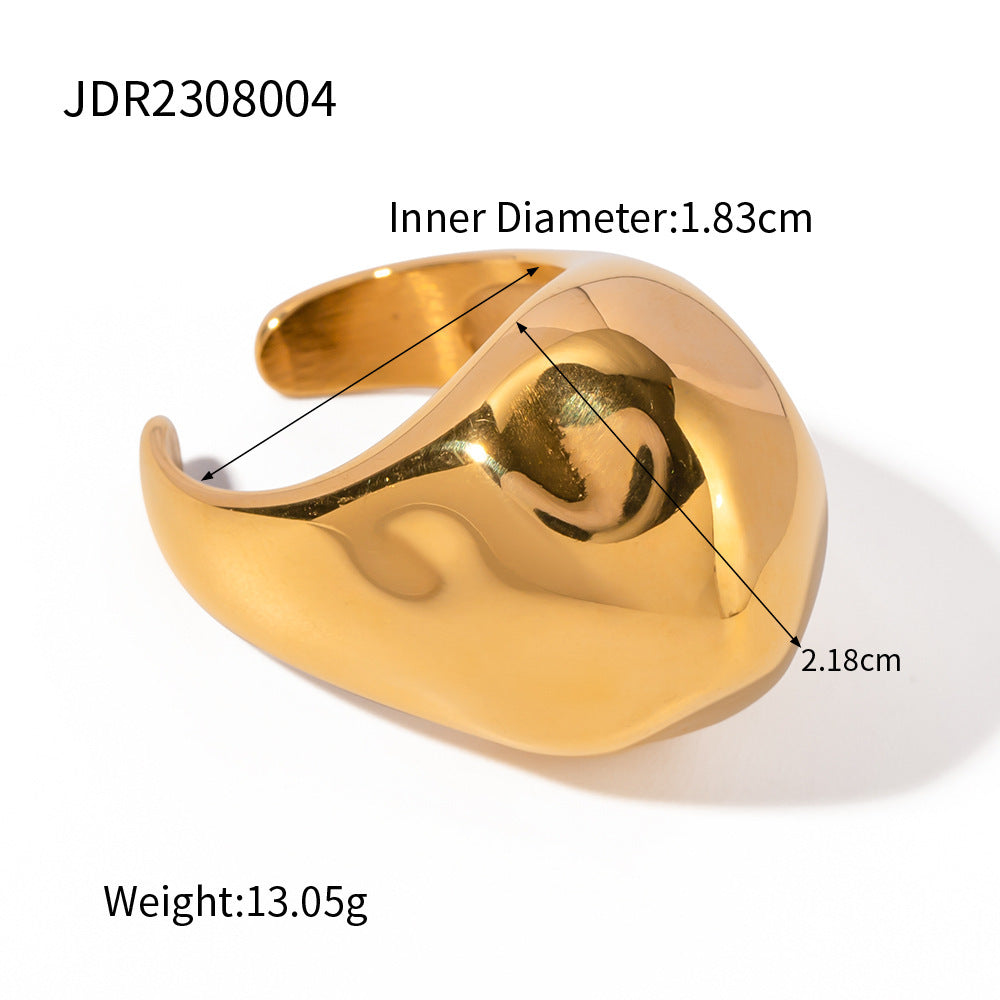 Anillo martillado personalizado con patrón geométrico de moda para mujer