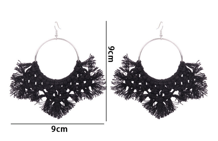 Boucles D'oreilles Gland Tissage Fait Main Style Ethnique Géométrique Creux