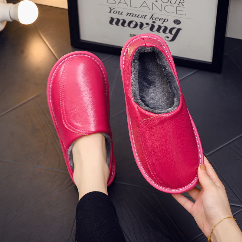 Fond épais de ménage antidérapant en cuir véritable chaud