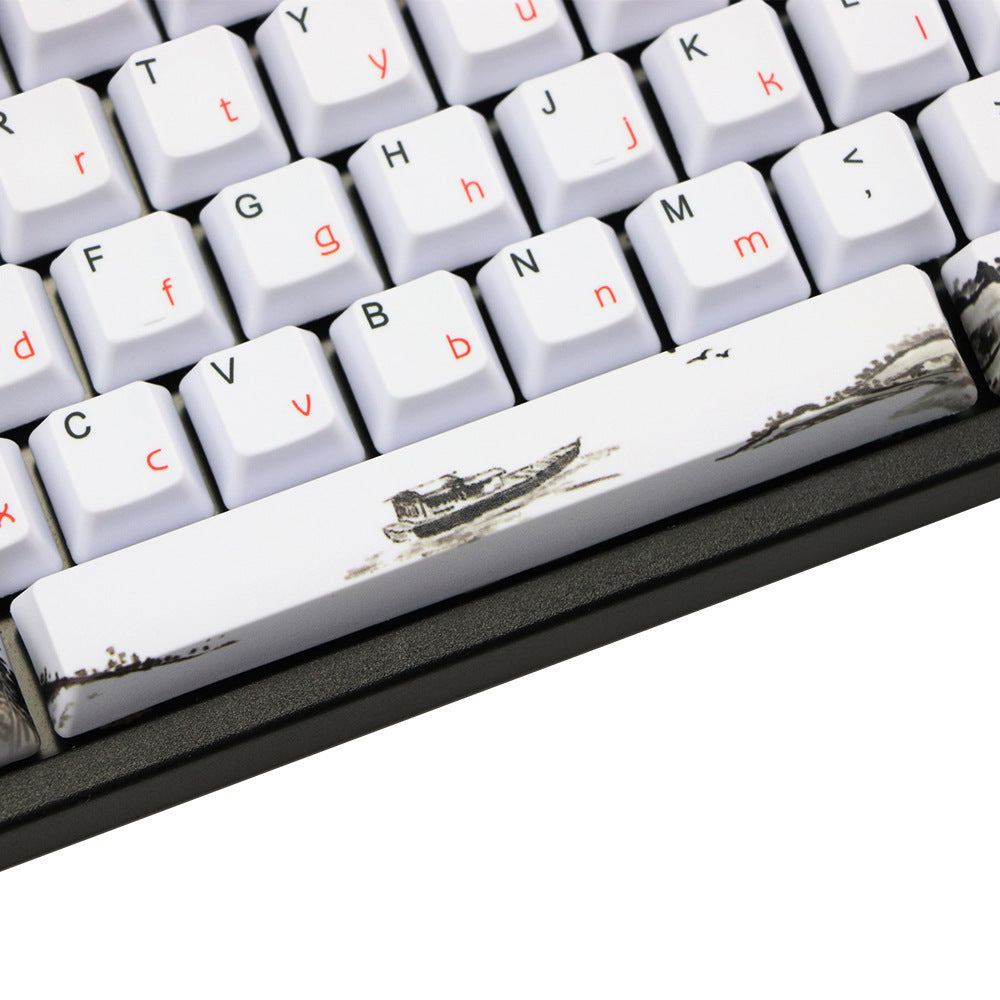 PBT Wangjiang Plum Keycap 109 Key OEM Height Korean Japanese