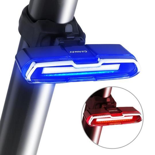 Feux arrière USB rouges et bleus, voyant d'avertissement pour vélo de montagne