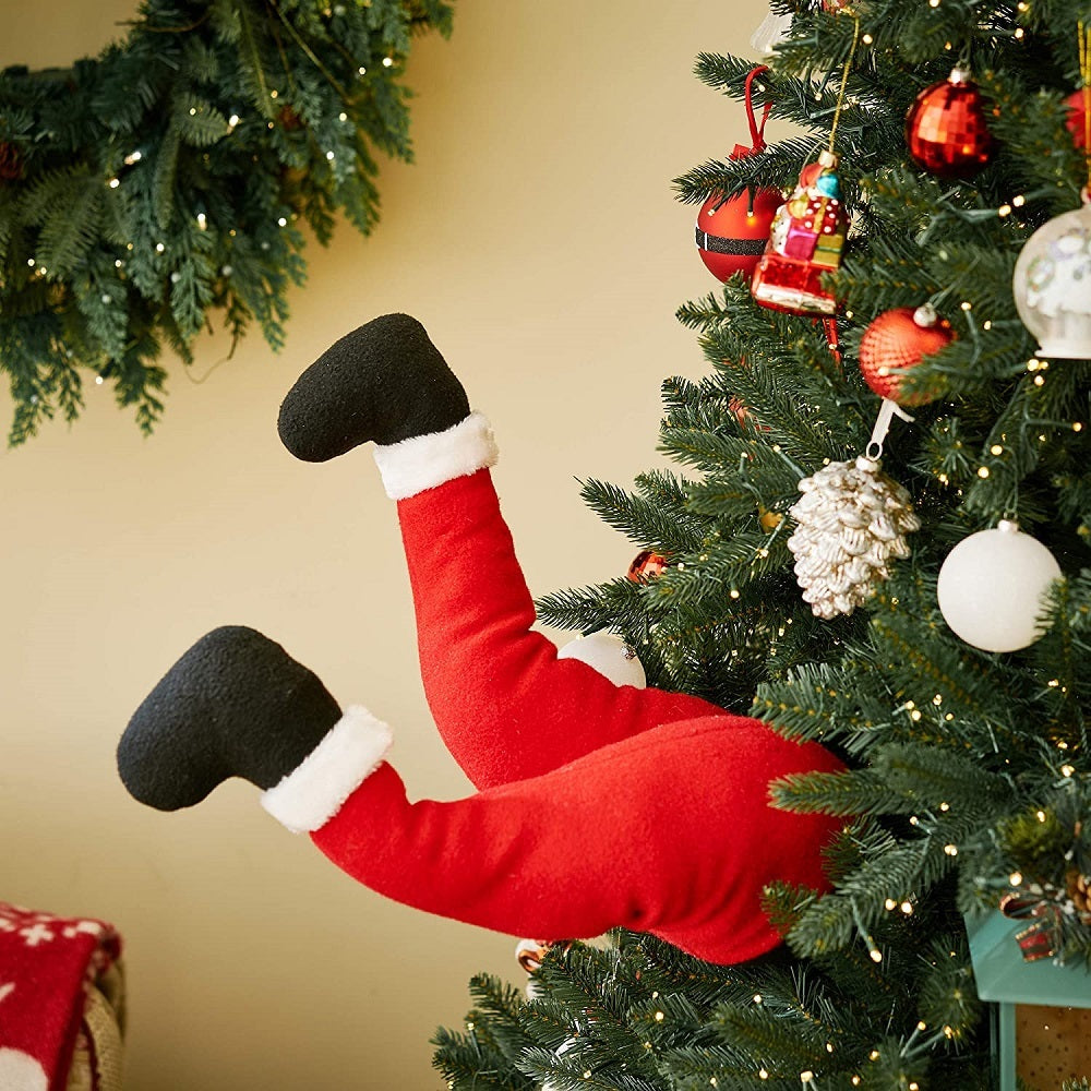 Décoration de jardin Jambes d'elfe le jour de Noël