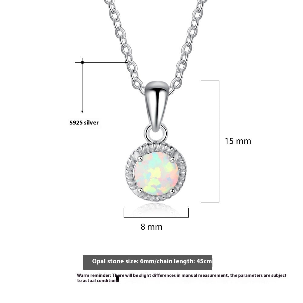 Women's Opal Opal Woven Silver Necklace