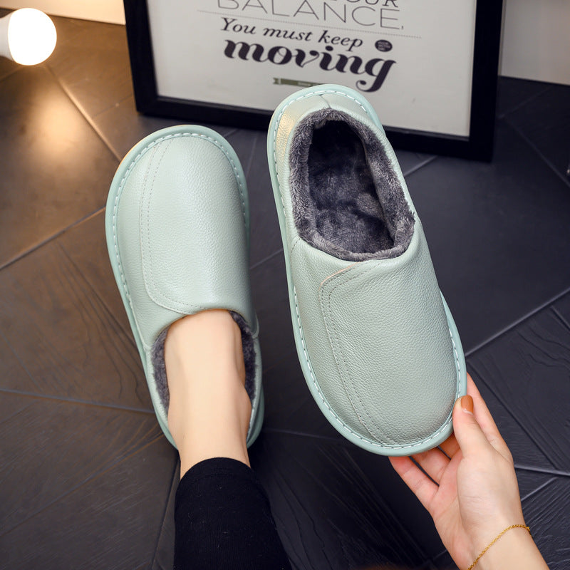 Fond épais de ménage antidérapant en cuir véritable chaud