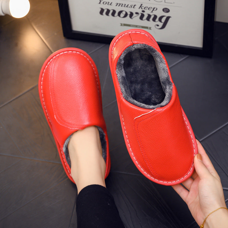 Fond épais de ménage antidérapant en cuir véritable chaud