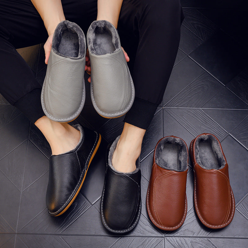 Fond épais de ménage antidérapant en cuir véritable chaud