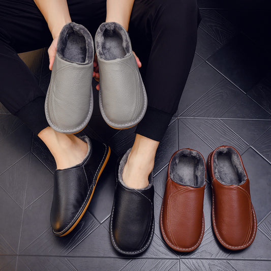 Fond épais de ménage antidérapant en cuir véritable chaud