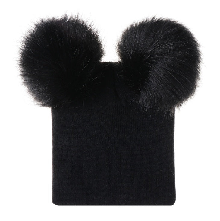 Mikkie Fur Hat Gorro de punto de dos ovillos para niño