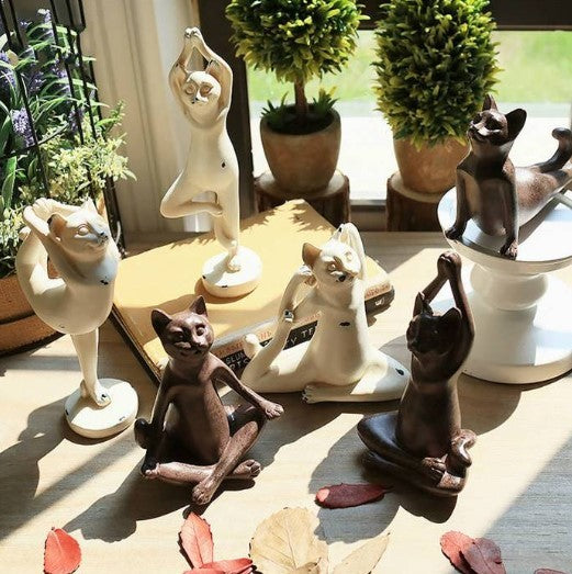 Estatuas de yoga para gatos