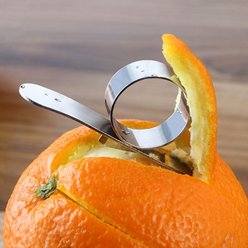 Gadgets de cuisine avec anneau éplucheur en acier inoxydable