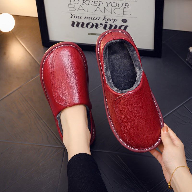 Fond épais de ménage antidérapant en cuir véritable chaud