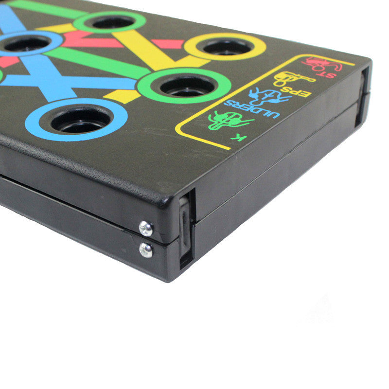 Tabla de entrenamiento de músculos abdominales y pectorales en casa para hombres y mujeres.