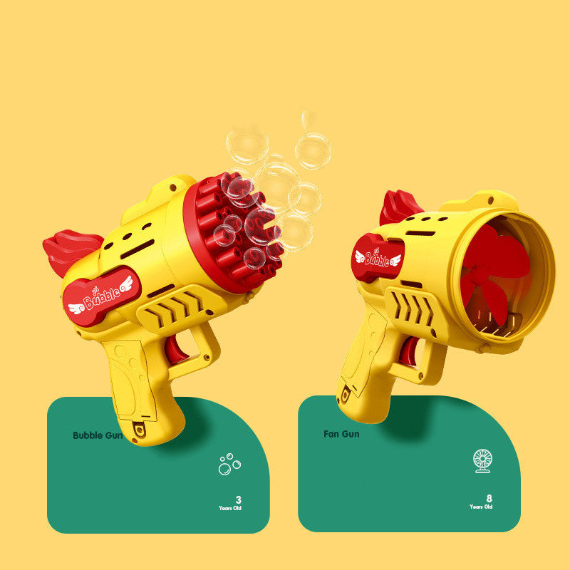 Pistola de burbujas luminosa Gatling, juguetes pequeños eléctricos para niños