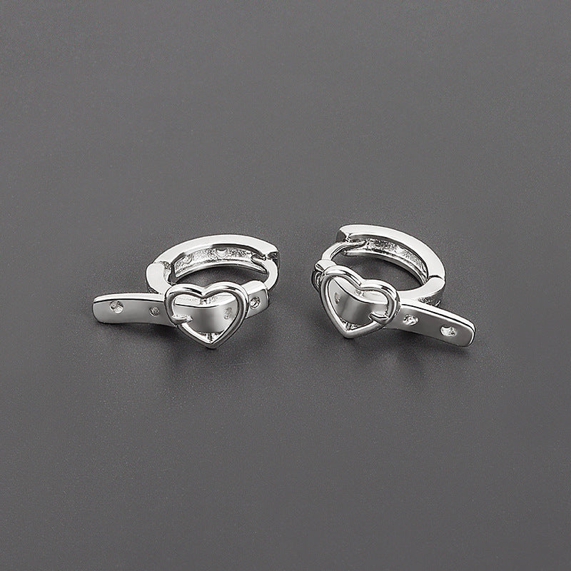 Pendientes con hebilla de cinturón de amor para mujer Hip Hop Punk