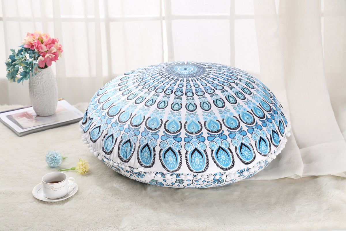 Oreillers de sol Mandala colorés, Ottoman rond, coussin de méditation bohème, Pouf