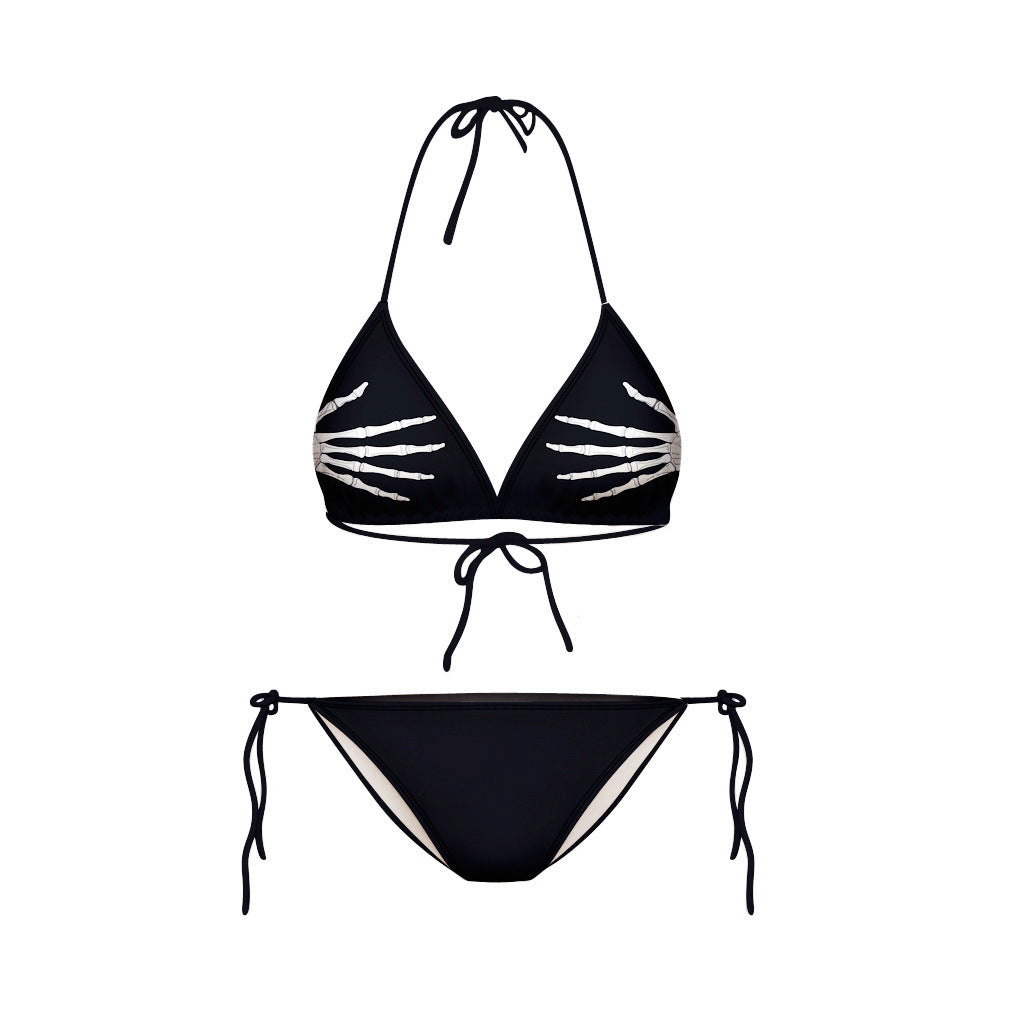 Quick selling, personalized 3D printing skull, finger bikini, beach Mini personality Suit Swimsuit