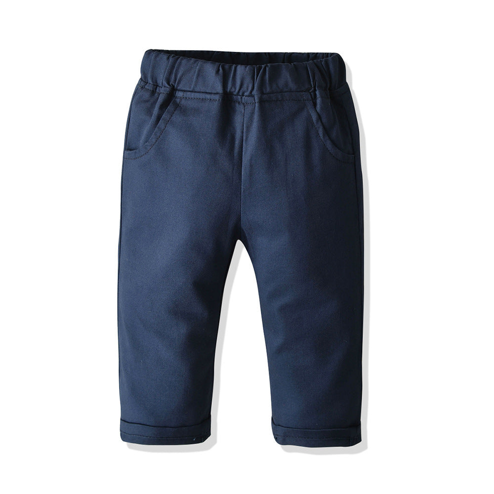 Ensemble haut et haut pour garçons, vêtements pour hommes, chemise à manches longues avec nœud papillon, gilet et pantalon, costume 3 pièces, ensemble de vêtements décontractés pour enfants garçons