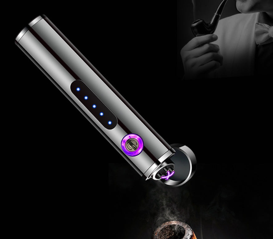 Briquets électriques en métal, coupe-vent, double plasma, rechargeable, USB
