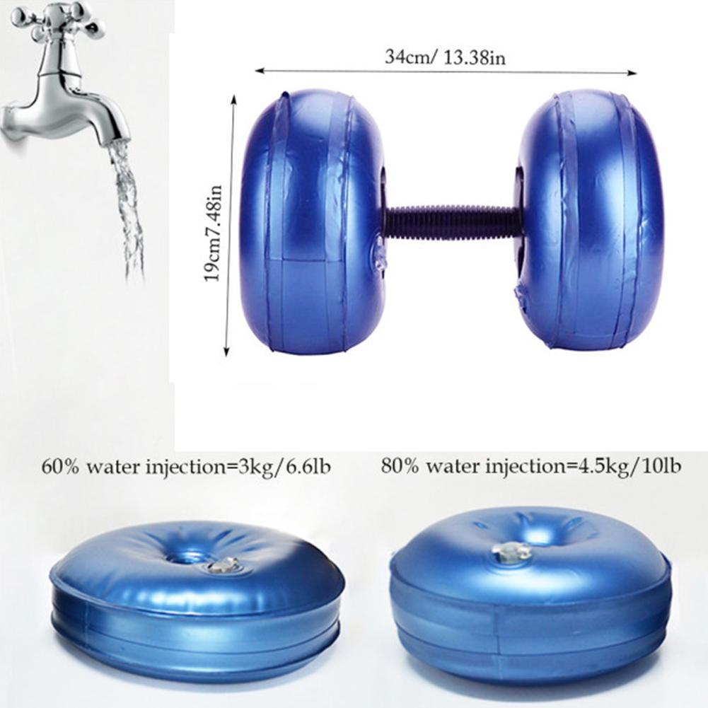 mancuernas llenas de agua