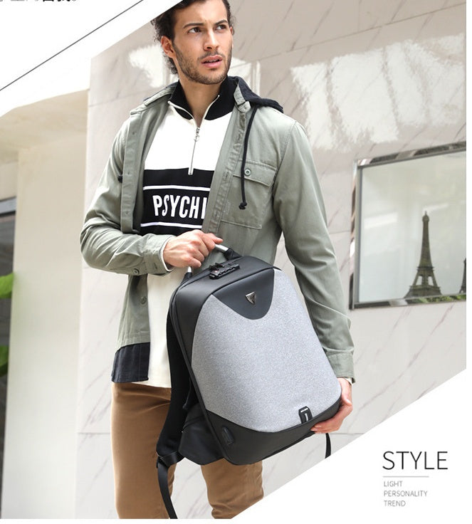 Sac à double bandoulière transfrontalier pour hommes, multifonction, antivol, paquet d'ordinateur de 15.6 pouces, sac britannique de loisirs et d'affaires