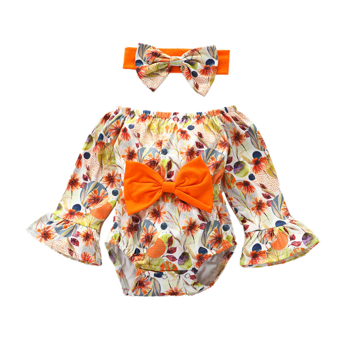 Mameluco triangular de manga larga con hombros descubiertos