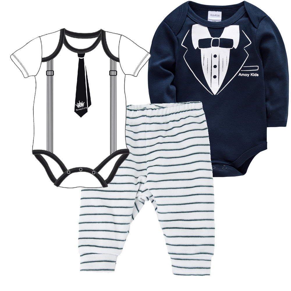 Conjunto de niños de ropa de bebé recién nacido coreano de color sólido