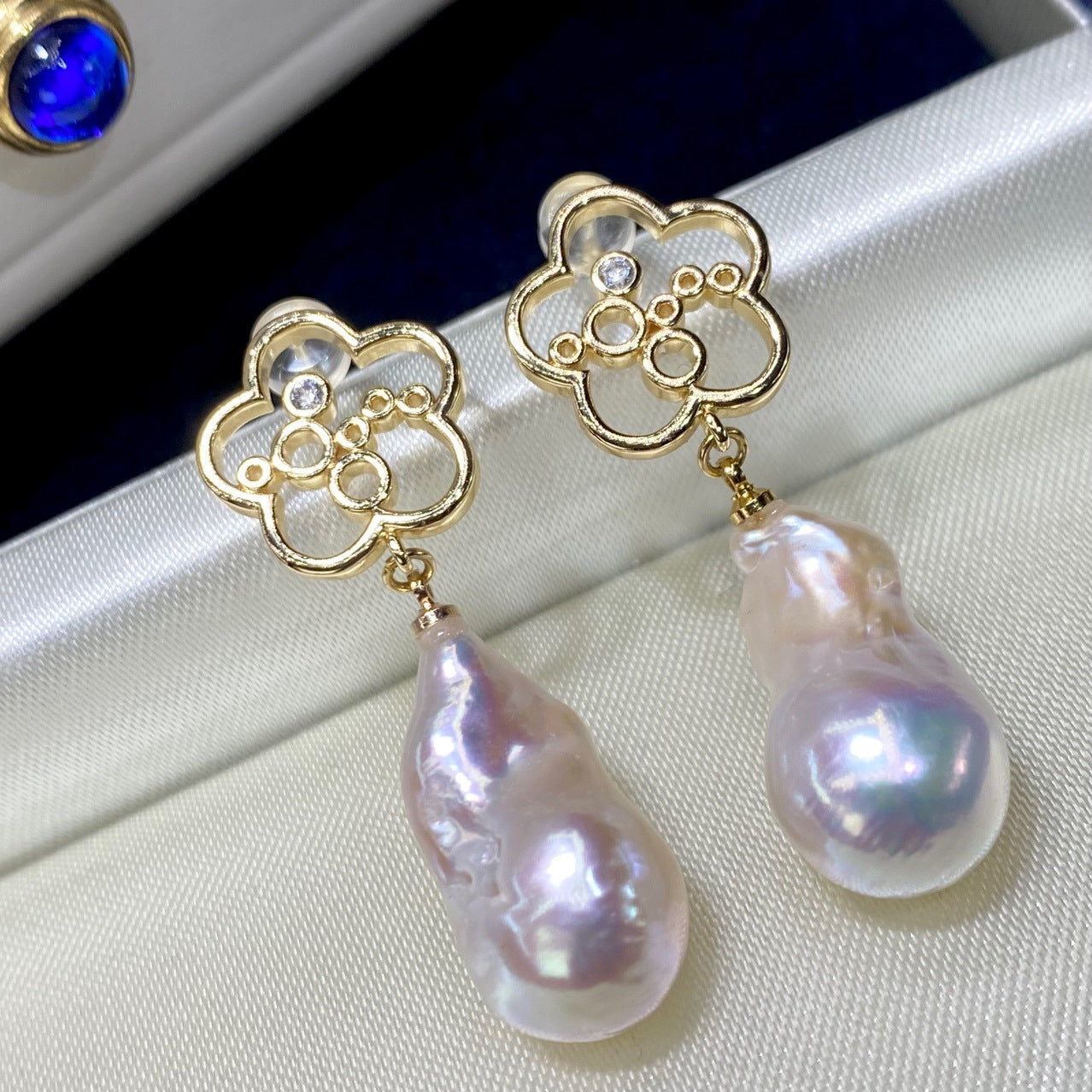 New Natural Baroque Shaped Pearl Earrings