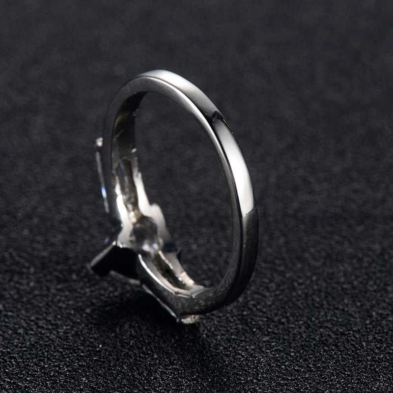 Bague en diamant en forme de cœur pour femmes, bijoux en acier inoxydable moulé