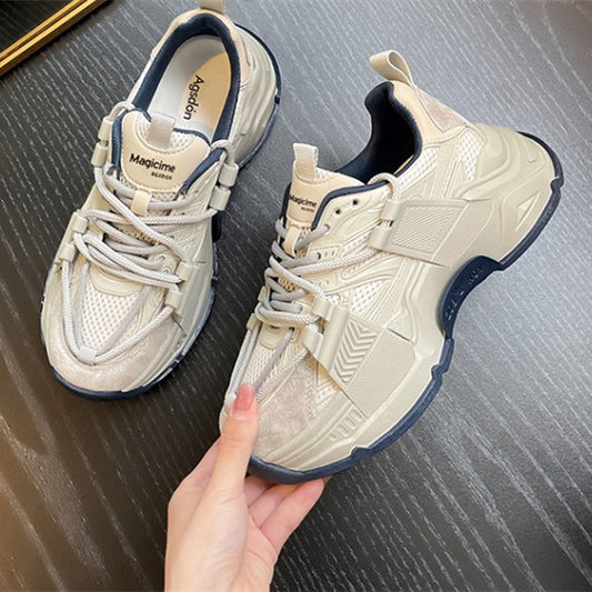 Zapatos deportivos de algodón de invierno para mujer con suela gruesa de ocio