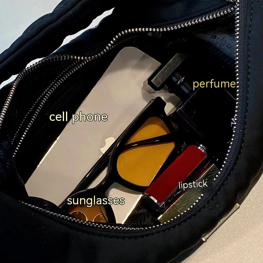 Bolso Baguette para axilas de moda informal con diseño de interés especial y nubes oscuras soleadas Retro negro de terciopelo de invierno