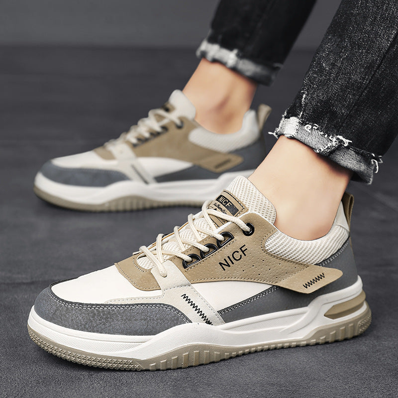 Zapatos de protección laboral antideslizantes impermeables con superficie de cuero informal a la moda para hombre