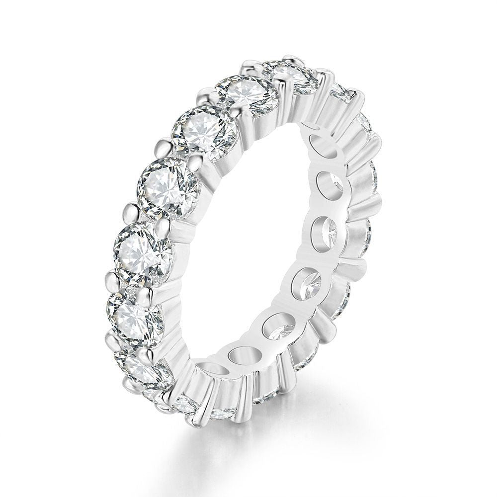 Full Diamond Round 4mm Engagement Women's Diamond Ring