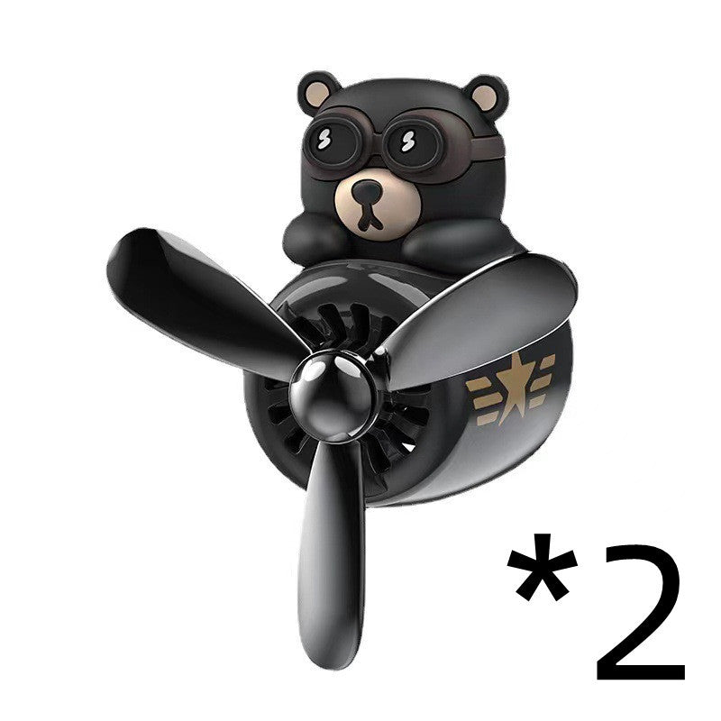 Dessin animé mignon créatif petit ours noir voiture sortie d'air aromathérapie