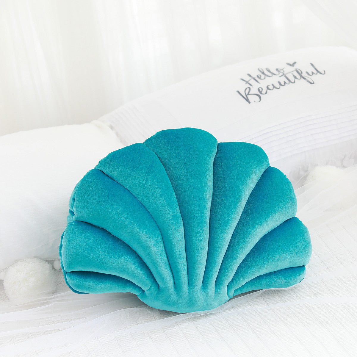 Almohada de concha de simulación, cojín, almohada para siesta de muñeca