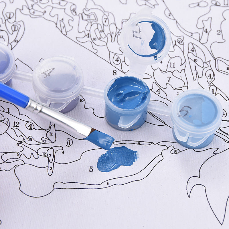 Patrón de villa con vista al mar 40*50 pintura al óleo digital sin marco DIY