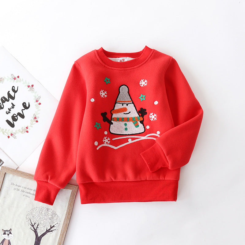 Bonhomme de neige de Noël et pull bébé rembourré en velours