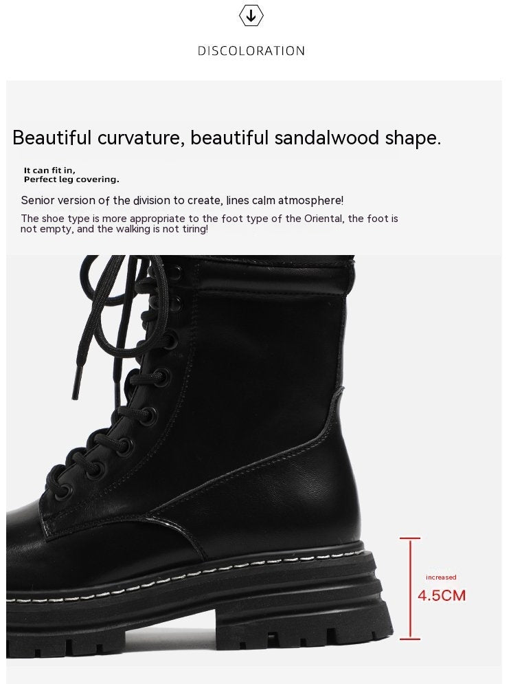 Bottes de Style britannique pour femmes, doublées de polaire, épaisses, grande taille, nouvelle collection