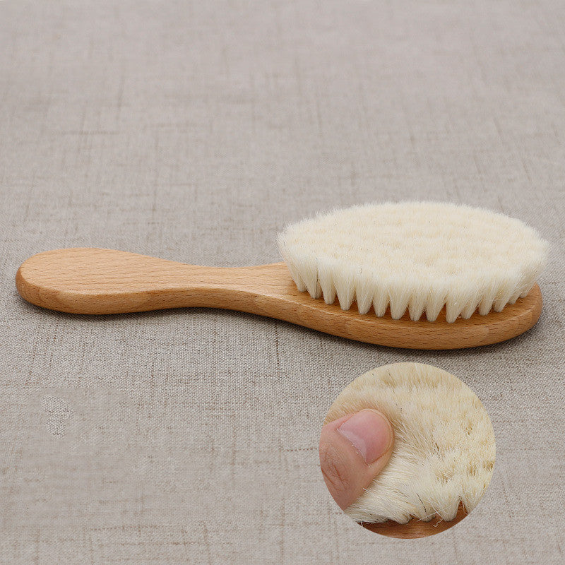 Brosse à shampoing pour bébé, brosse en laine de bois massif