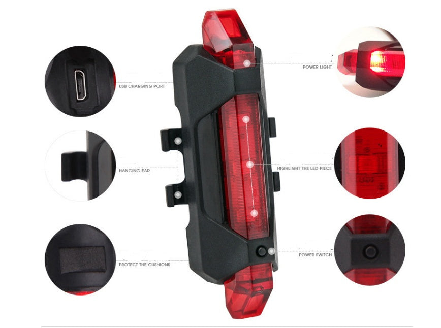 Luces traseras LED de advertencia para bicicleta de montaña, faros, binoculares, equipo para montar