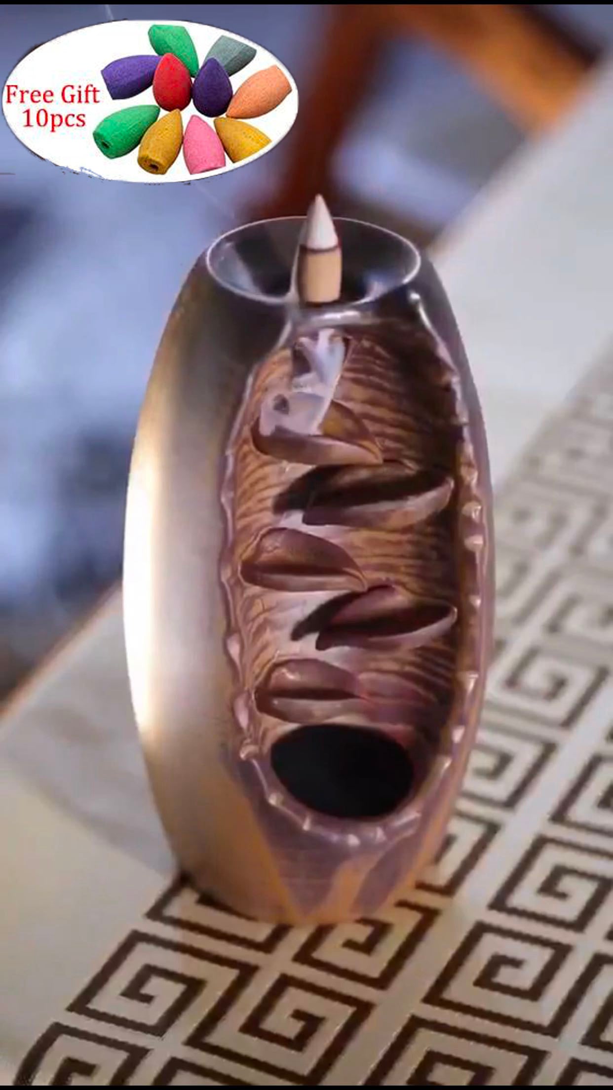 Quemador de incienso de reflujo de cerámica multicapa