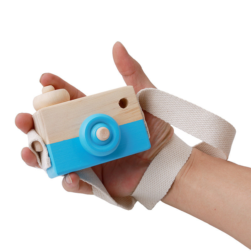 Appareil photo en bois mignon, jouets pour bébé et enfant, accessoire de photographie suspendu, décoration, activité éducative de plein air, cadeau heureux pour la journée des enfants