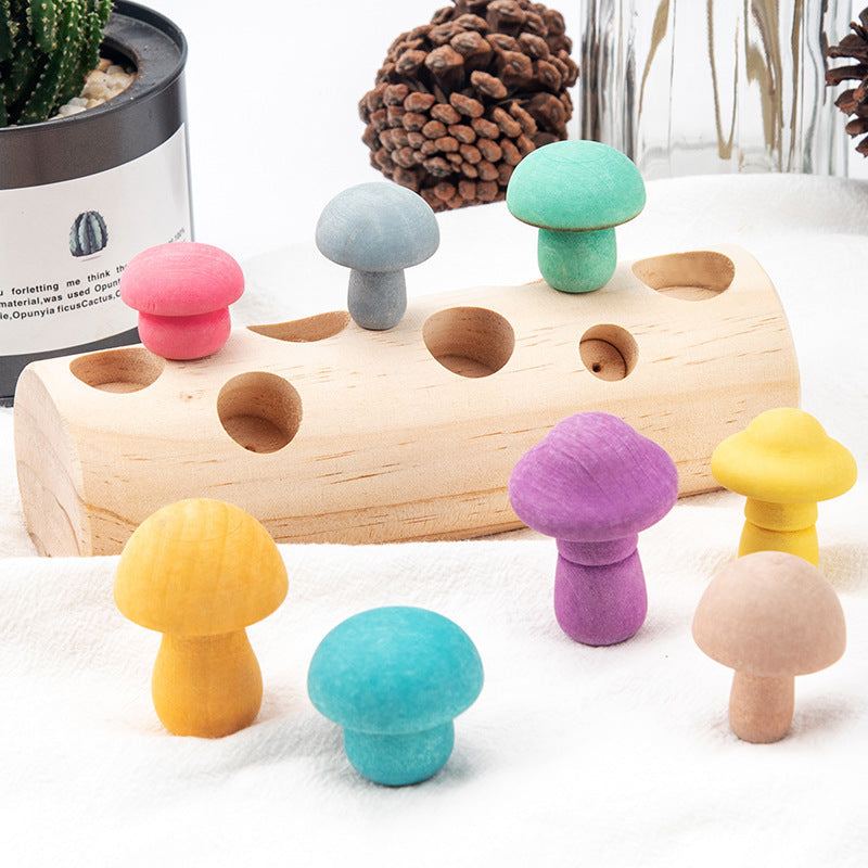 Jeu de cueillette de champignons de simulation, jouets en bois