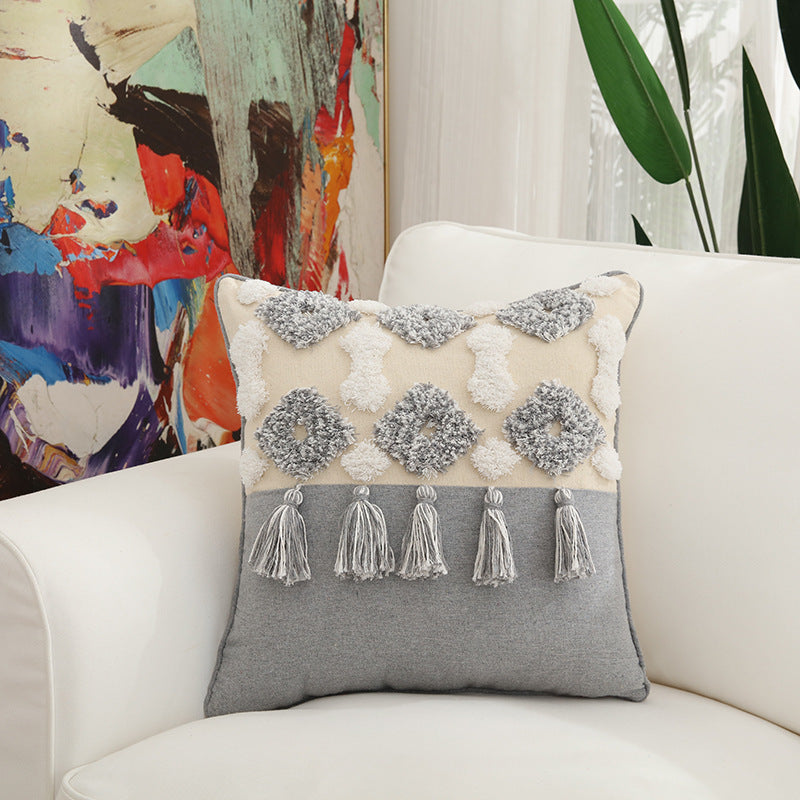 Oreiller en coton brodé pour la maison