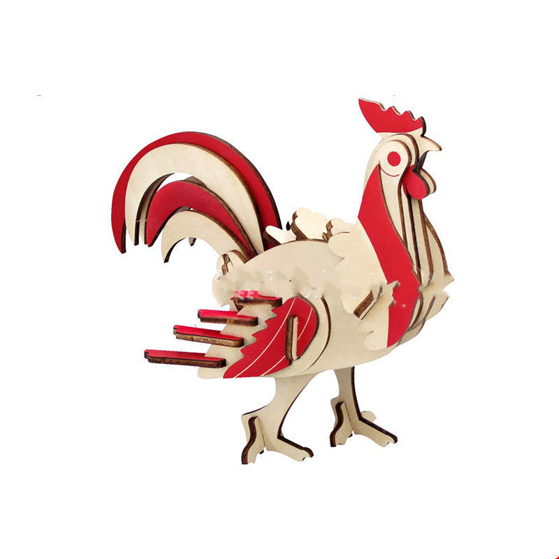 Rex Puzzle 3D en bois modèle Laser bricolage Puzzle pour enfants Simulation jouets de dinosaures