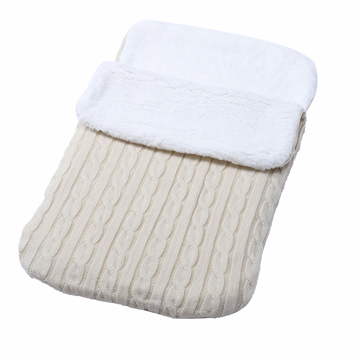 Sac de couchage épais pour bébé, doublure polaire, tricot chaud, poussette en laine