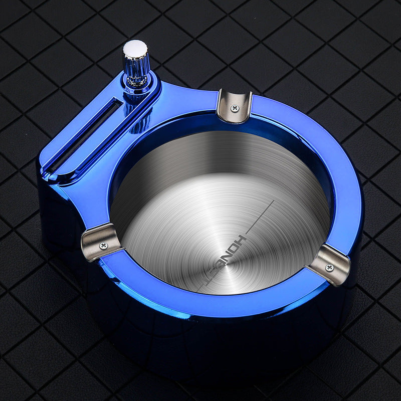 Cenicero De Cigarrillos Grande con Encendedor De Fósforo Permanente Juego De Bandeja De Ceniza De Metal Elegante para Ceniceros Frescos De Malezas para Cigarros Decoración Interior Al Aire Libre En La Oficina En Casa