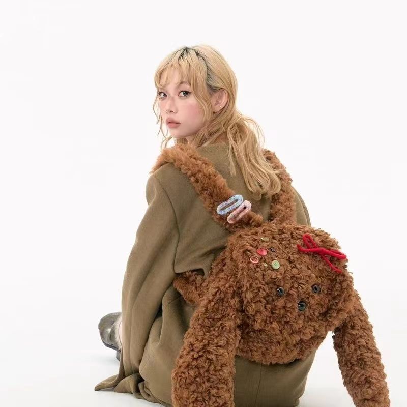 Nouveau Sac à dos mignon en peluche de grande capacité pour femmes