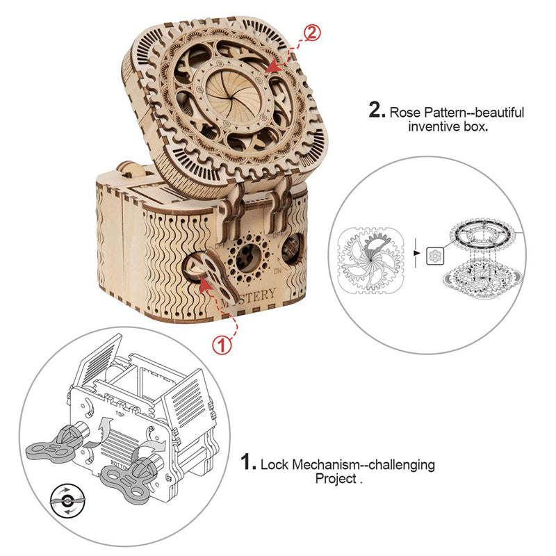 Robotime Rokr 123 pièces boîte au trésor créatif 3D jeu de Puzzle en bois assemblage jouets Chris cadeau pour enfants adultes adolescents livraison directe
