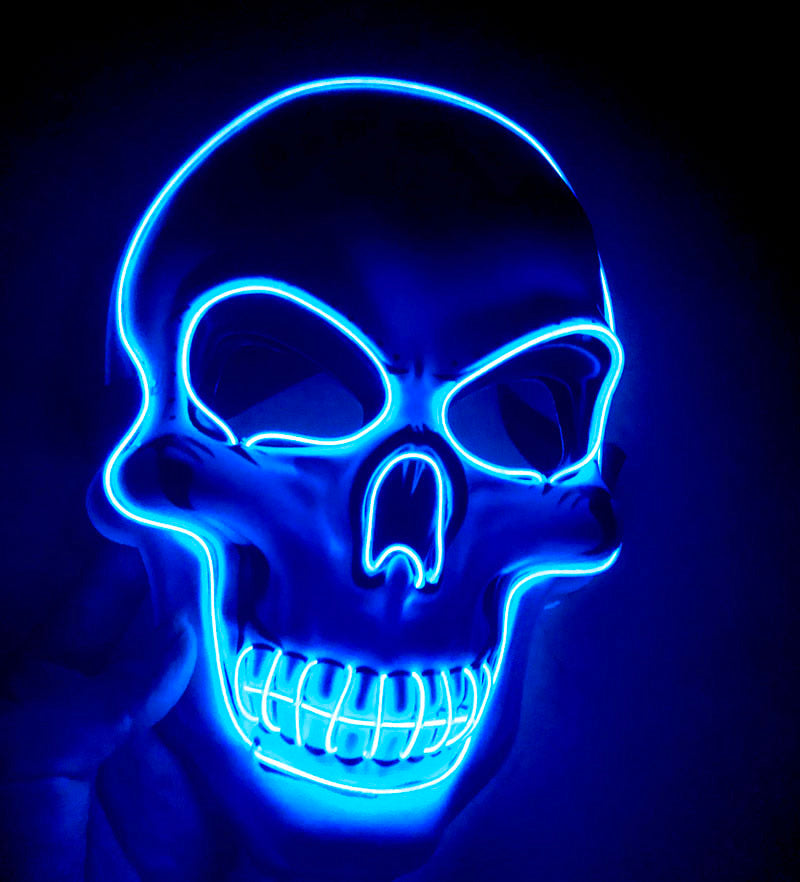 Máscara de esqueleto de Halloween Máscara aterradora con brillo LED
