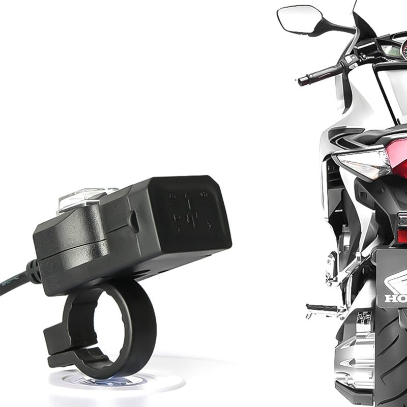 Chargeur de guidon de moto étanche 12V, double port USB, prise adaptateur d'alimentation 5V 1A/2,1 a pour téléphone portable